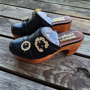 Autumn Adeigbo Black and Gold Women's Shoes